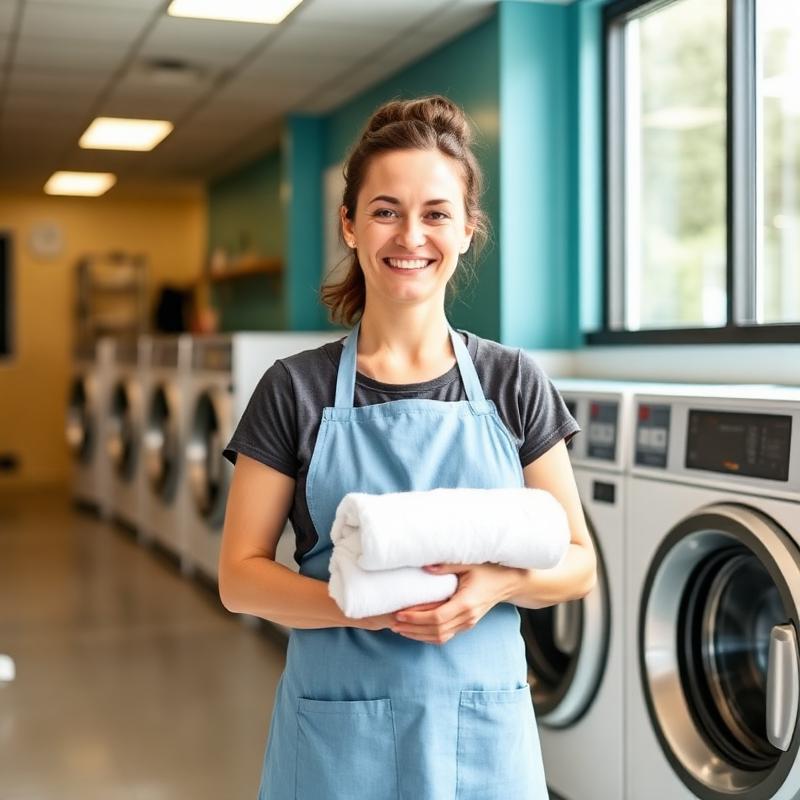 The Wash Boss owner inside the Glen Waverley laundromat